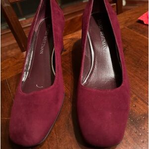 Beautiful new Stuart Weitzman wine-colored suede pumps.